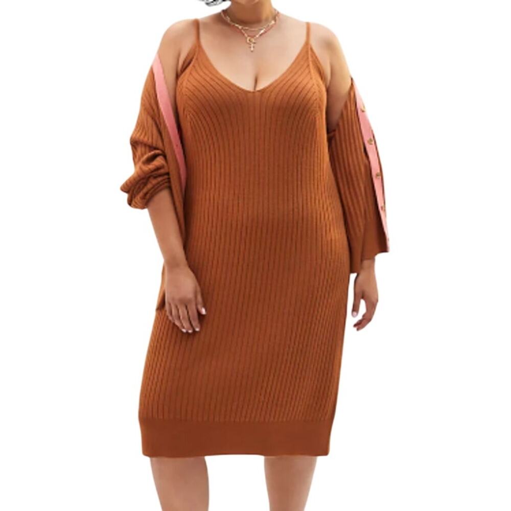Anthropologie Brown Knit Dress